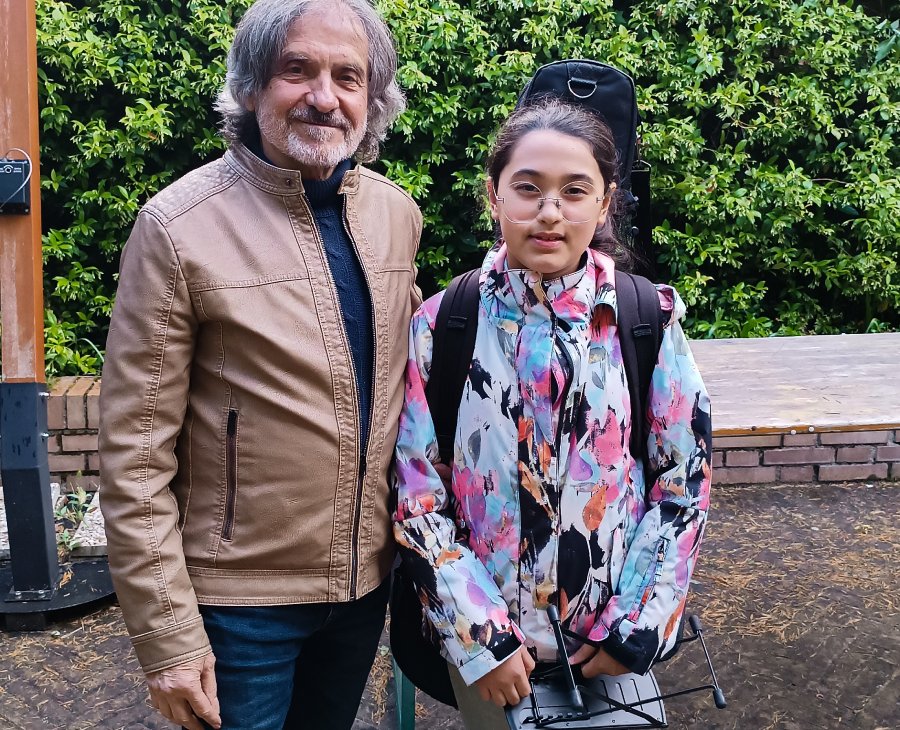 Aurora Nicoletti con il Maestro Flavio Cucchi presidente-della Commissione al Concorso di Siena
