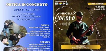 “Ortica” e “Mugello Sonoro Music Contest”: musica protagonista a Palazzo dei Vicari